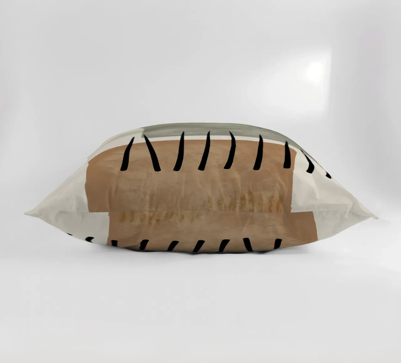 Modern abstract organic shapes and lines in earth tones cuscino da Imaginative