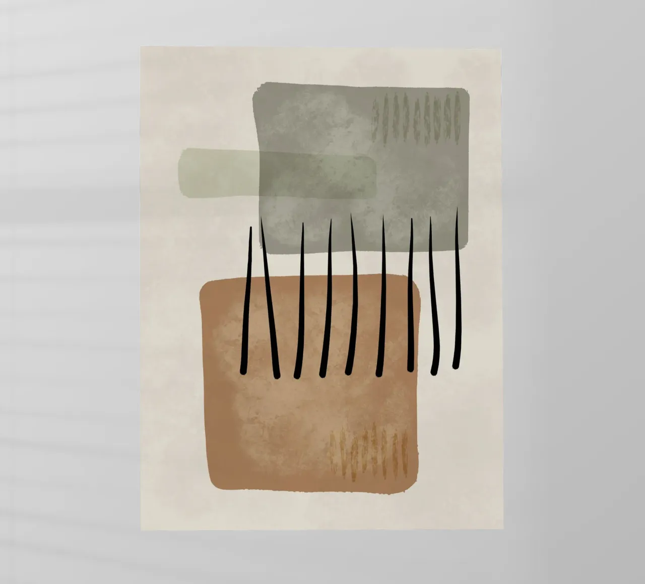 Modern abstract organic shapes and lines in earth tones lámina retroiluminada de Imaginative