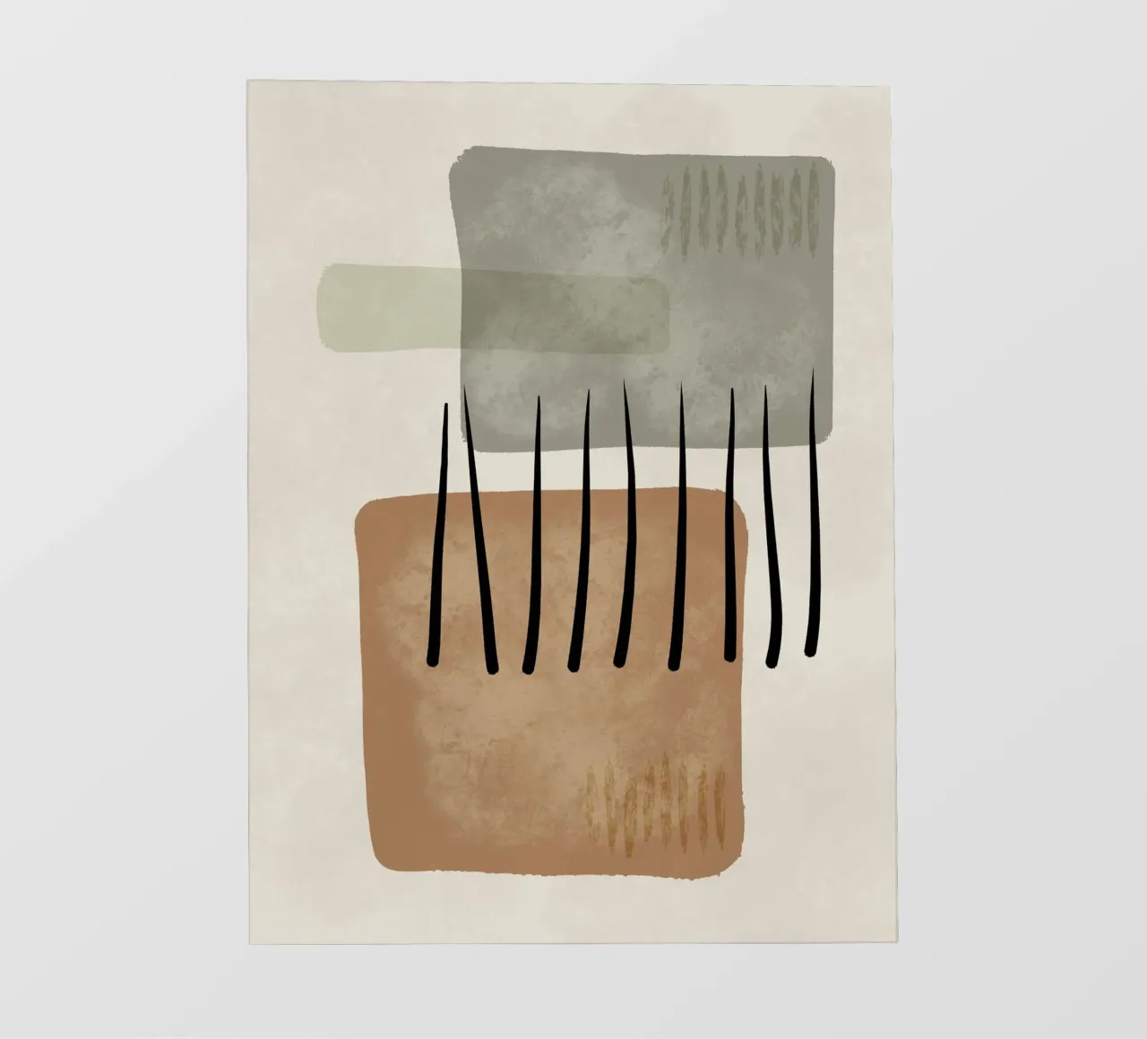 Modern abstract organic shapes and lines in earth tones lámina retroiluminada de Imaginative