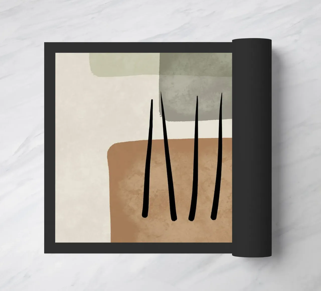 Modern abstract organic shapes and lines in earth tones zerbino da Imaginative