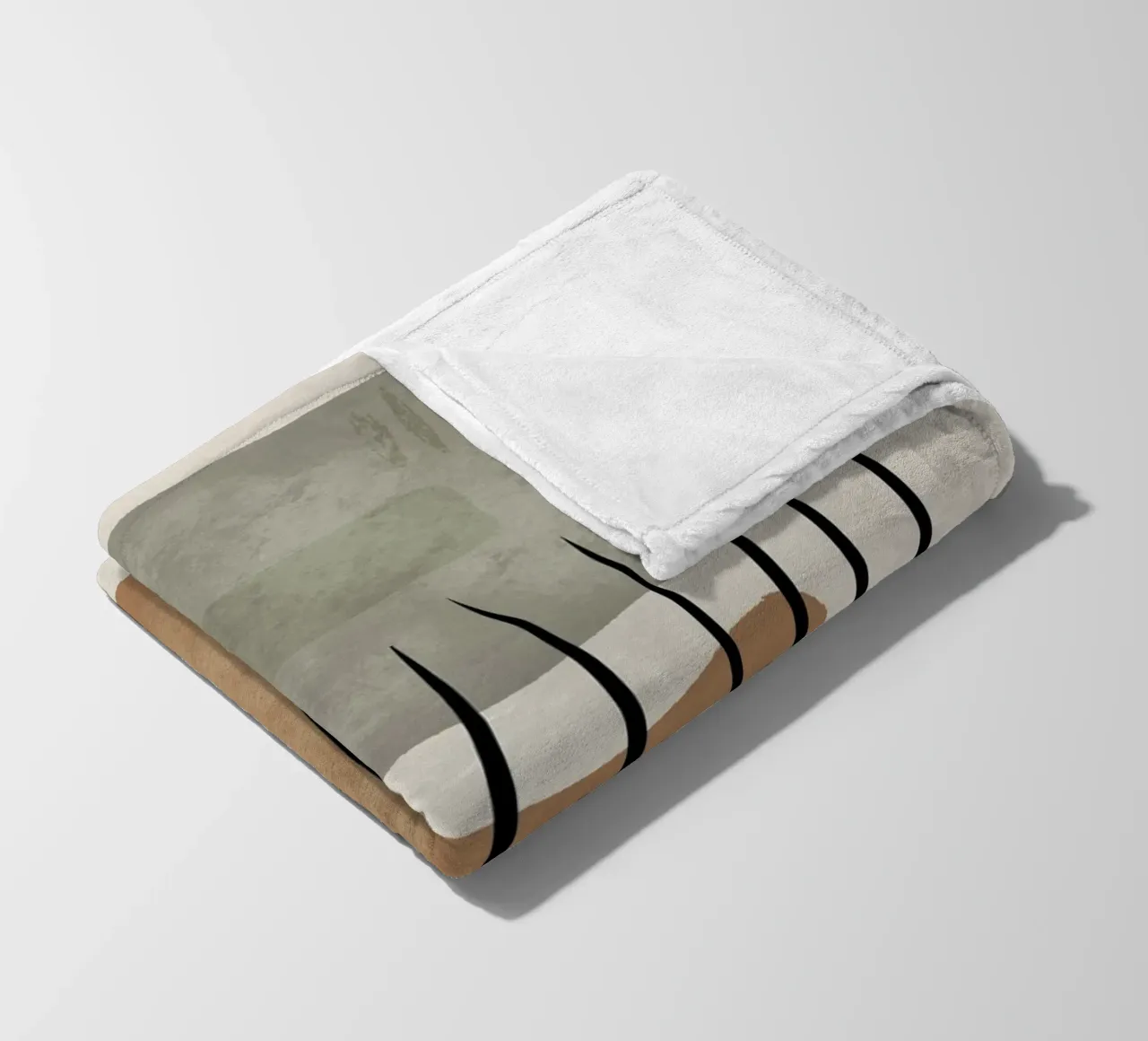 Modern abstract organic shapes and lines in earth tones coperta in pile da Imaginative