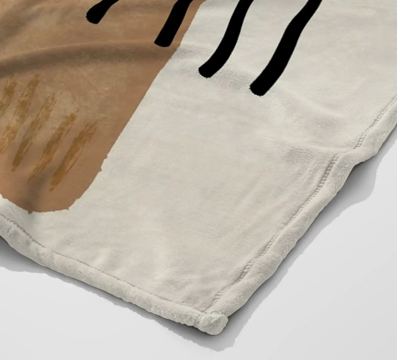 Modern abstract organic shapes and lines in earth tones coperta in pile da Imaginative