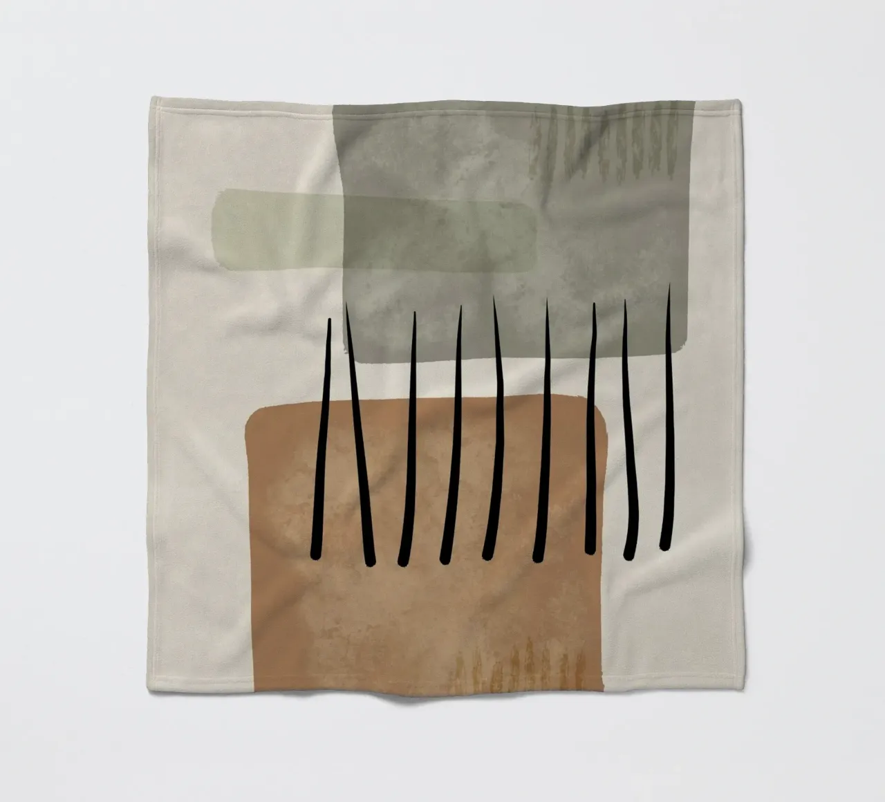 Modern abstract organic shapes and lines in earth tones coperta in pile da Imaginative