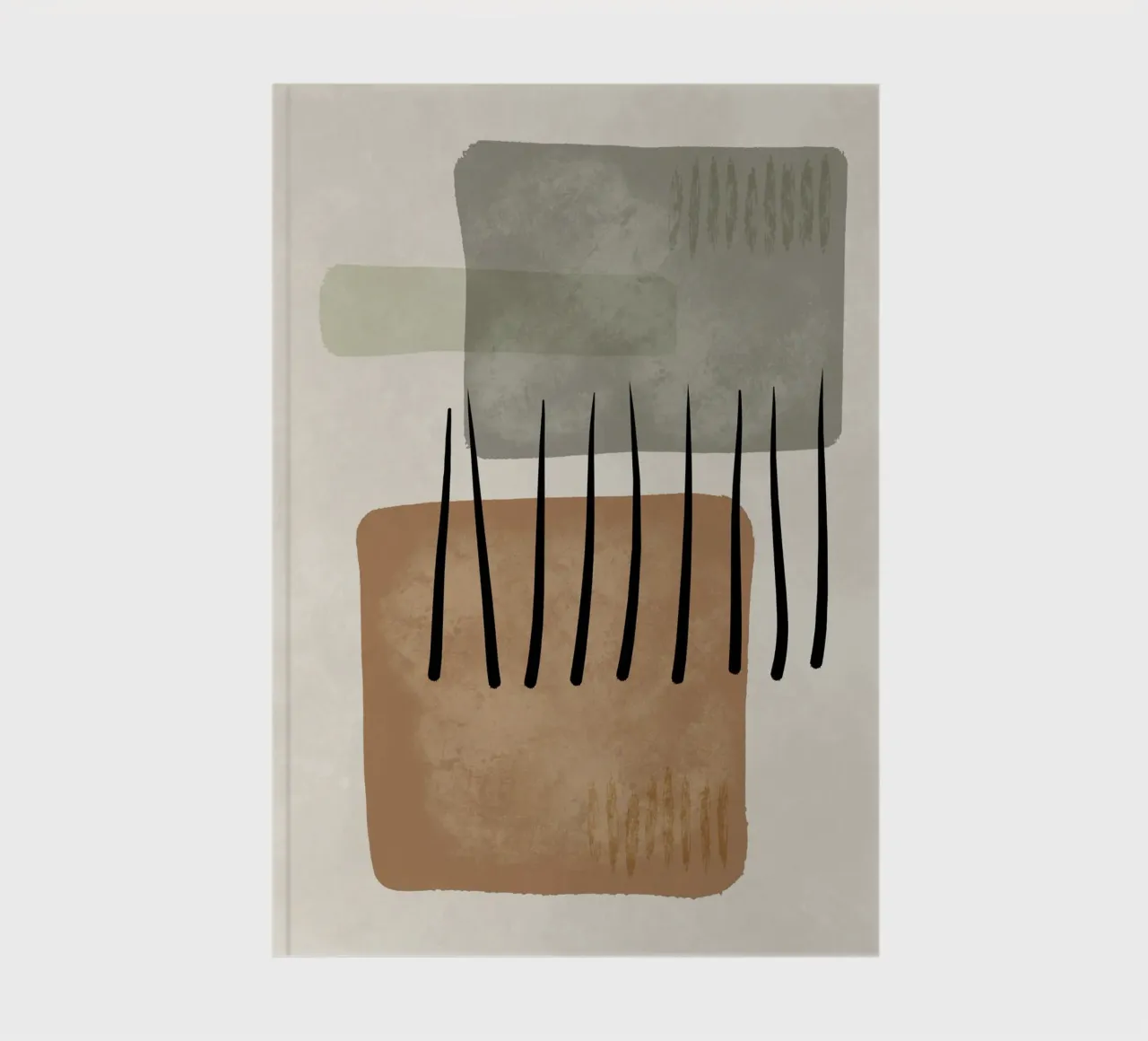 Modern abstract organic shapes and lines in earth tones notebook by Imaginative