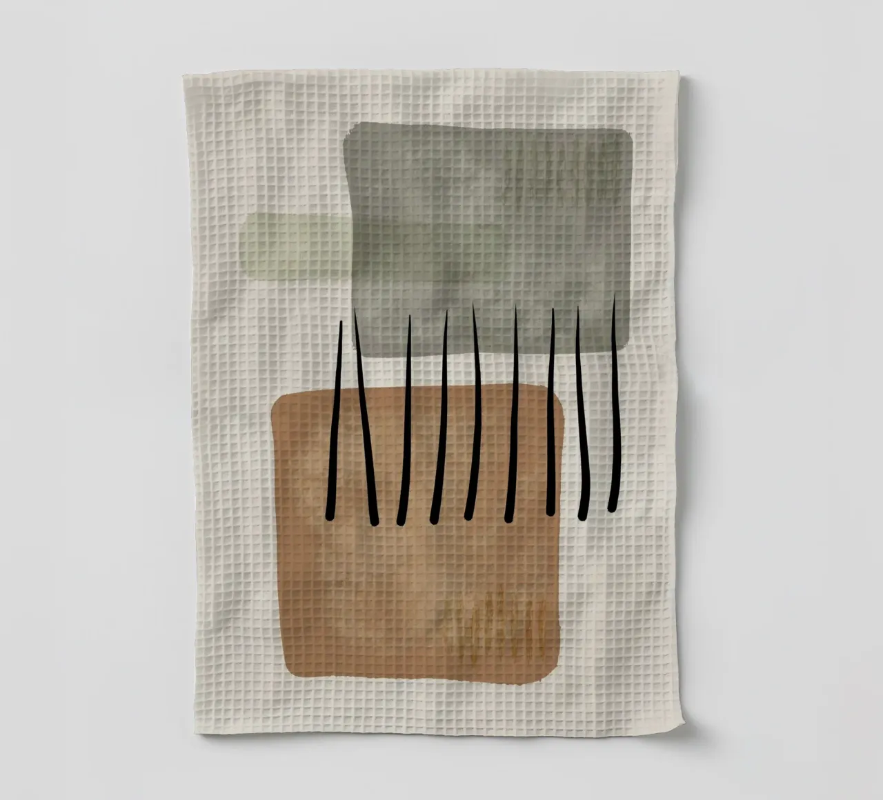 Modern abstract organic shapes and lines in earth tones torchon de Imaginative