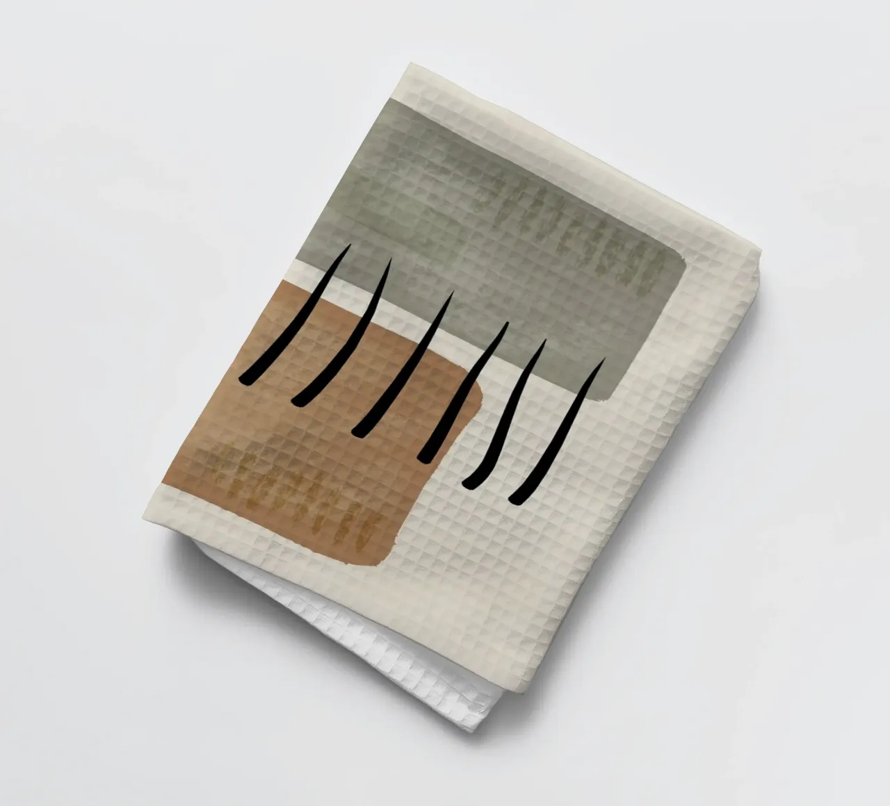 Modern abstract organic shapes and lines in earth tones torchon de Imaginative