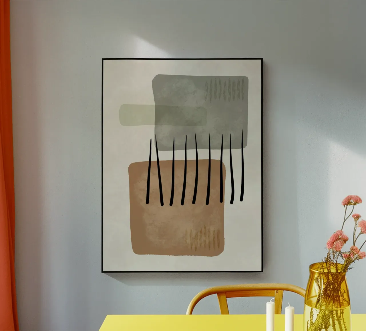 Modern abstract organic shapes and lines in earth tones plexiglass da Imaginative