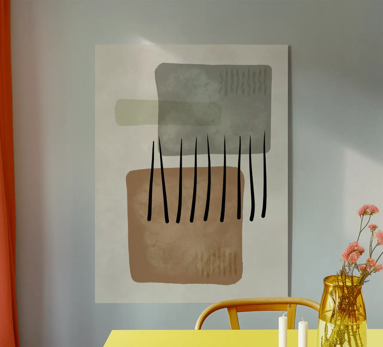 Modern abstract organic shapes and lines in earth tones plexiglass da Imaginative