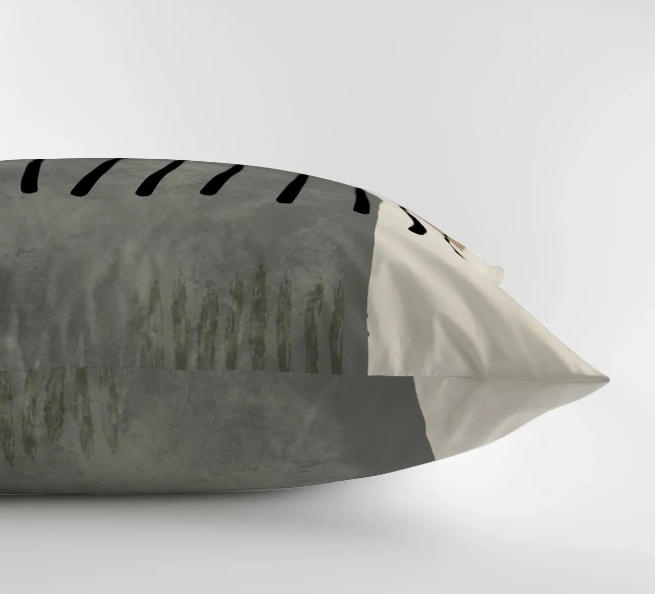 Modern abstract organic shapes and lines in earth tones cuscino da Imaginative