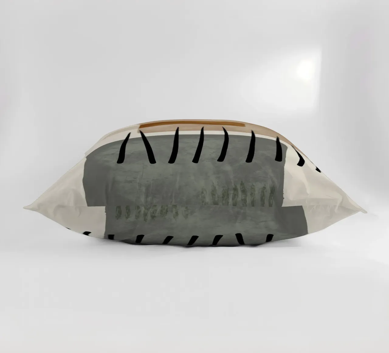 Modern abstract organic shapes and lines in earth tones cuscino da Imaginative