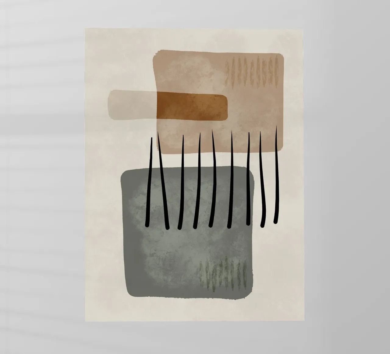 Modern abstract organic shapes and lines in earth tones pellicola backlit da Imaginative