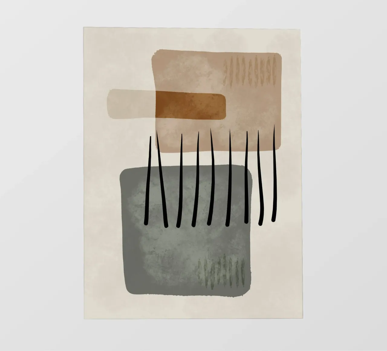 Modern abstract organic shapes and lines in earth tones telo in pvc da Imaginative