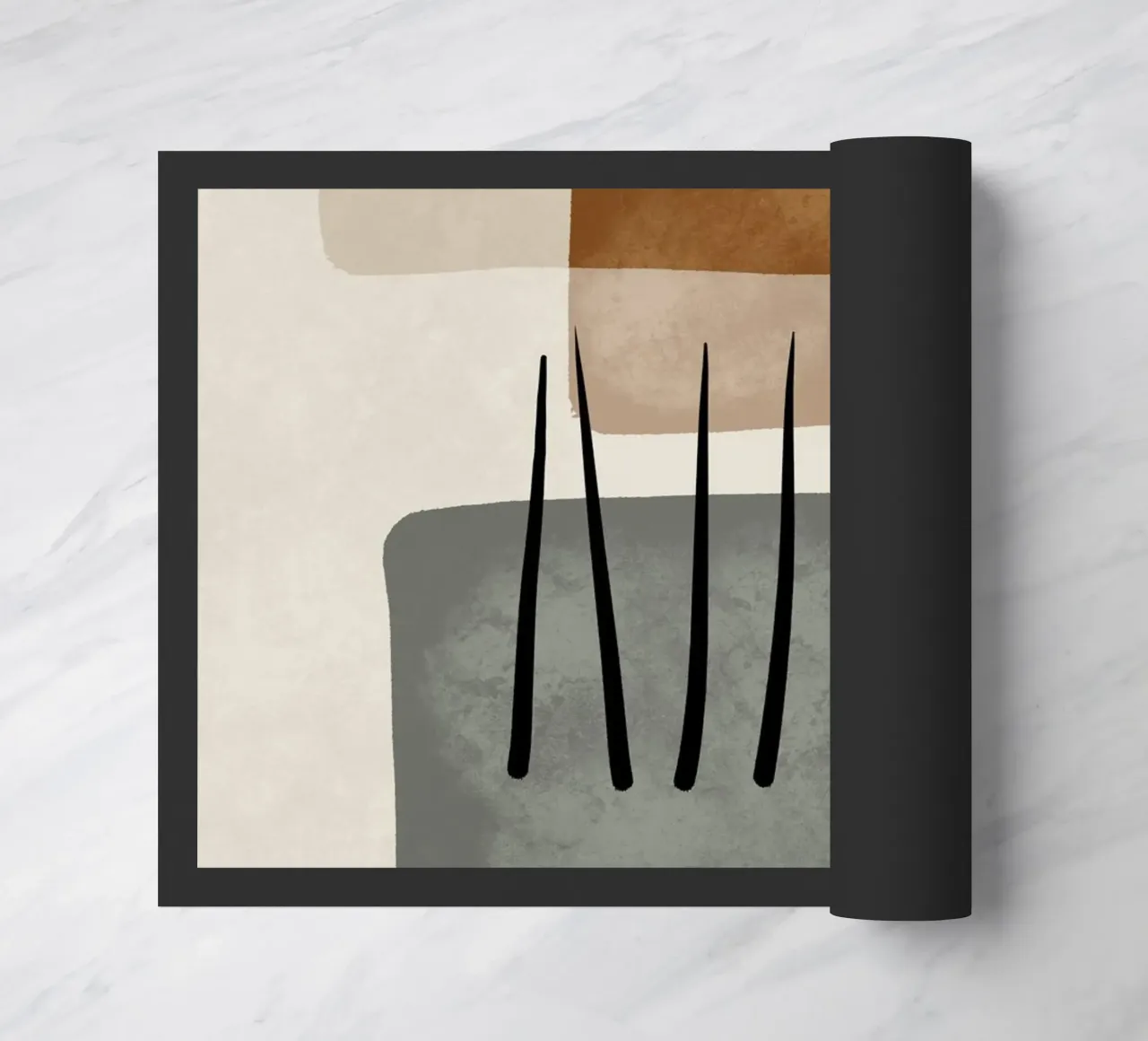 Modern abstract organic shapes and lines in earth tones zerbino da Imaginative