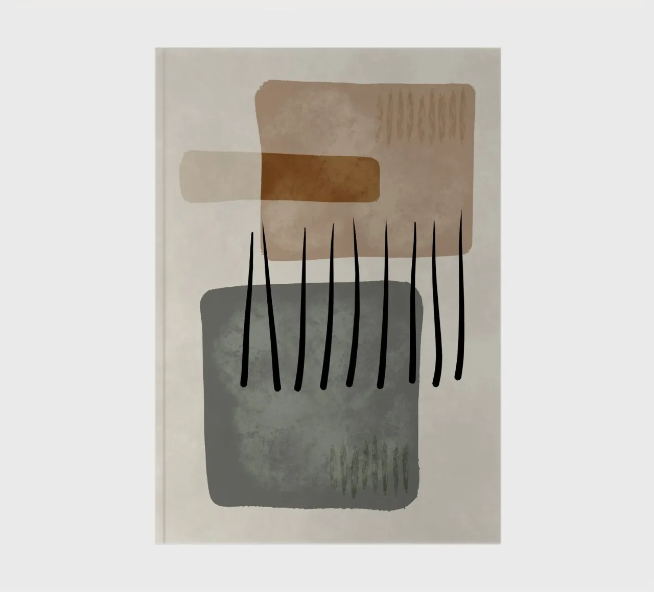 Modern abstract organic shapes and lines in earth tones notebook by Imaginative