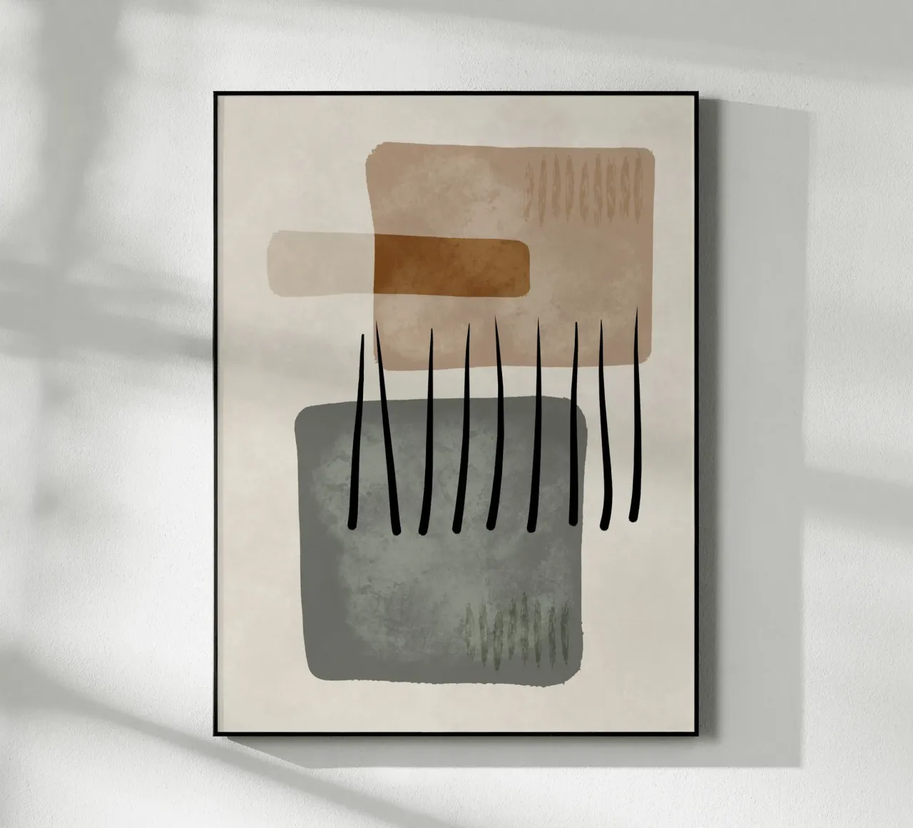 Modern abstract organic shapes and lines in earth tones plexiglass da Imaginative
