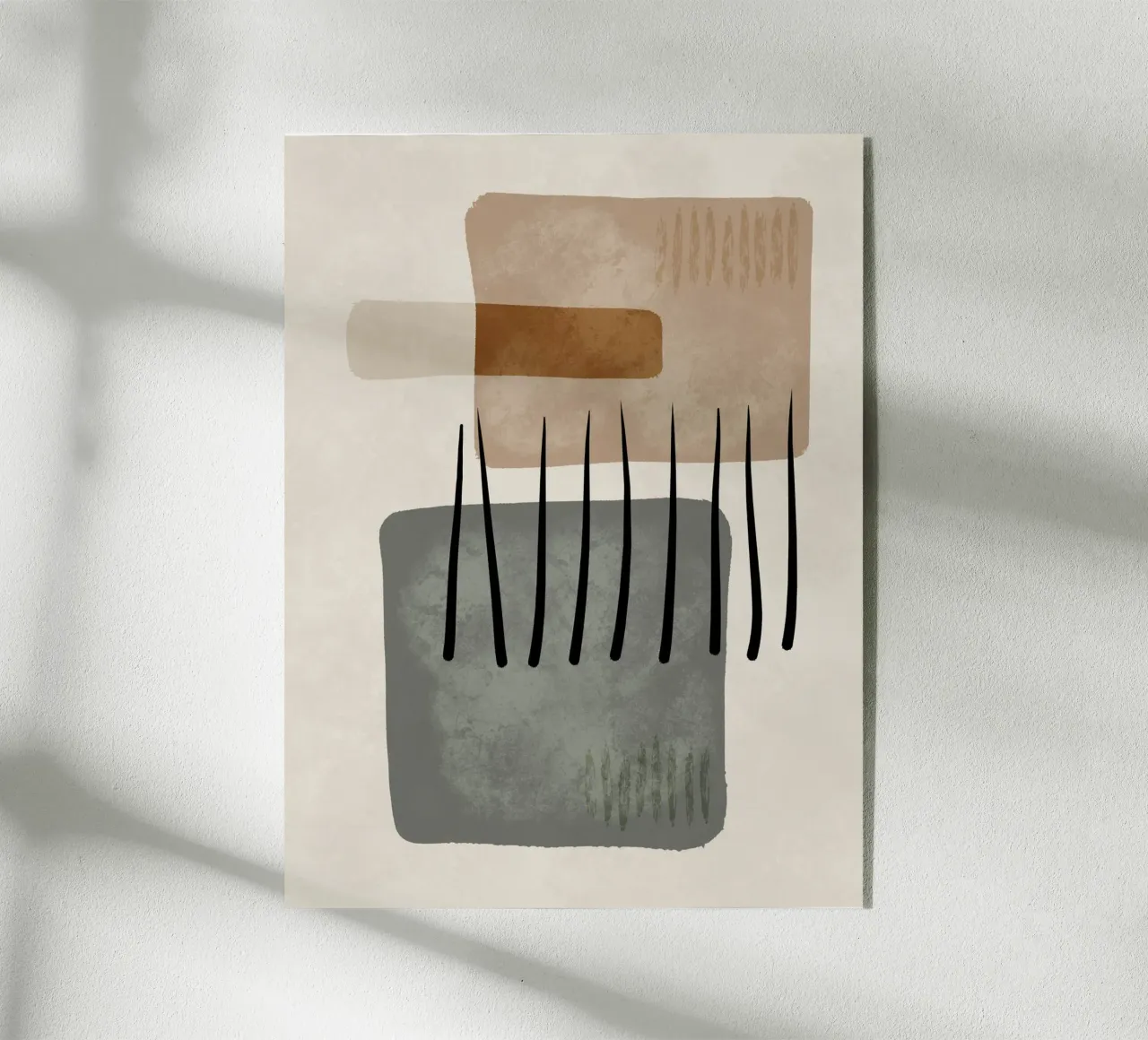 Modern abstract organic shapes and lines in earth tones plexiglass da Imaginative
