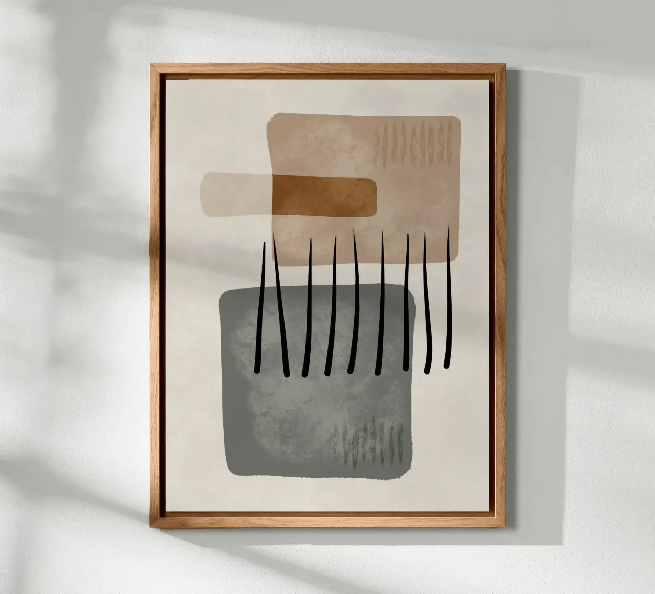 Modern abstract organic shapes and lines in earth tones alluminio dibond da Imaginative