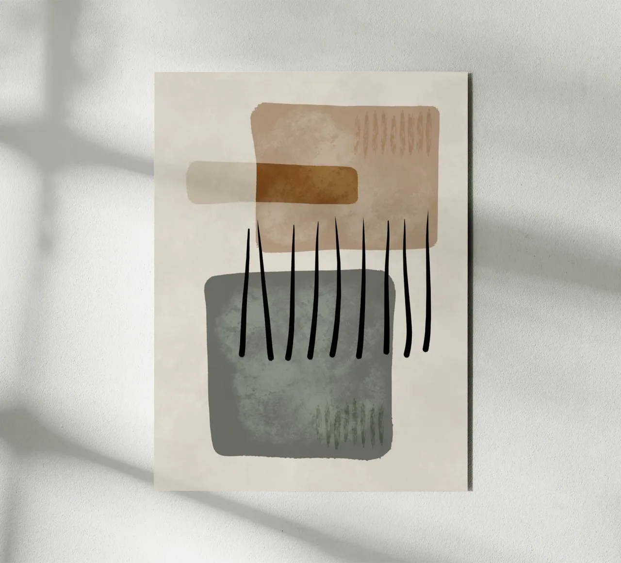 Modern abstract organic shapes and lines in earth tones alluminio dibond da Imaginative