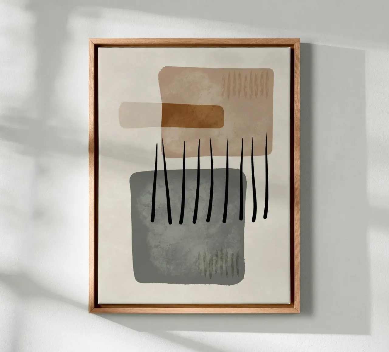 Modern abstract organic shapes and lines in earth tones tela da Imaginative