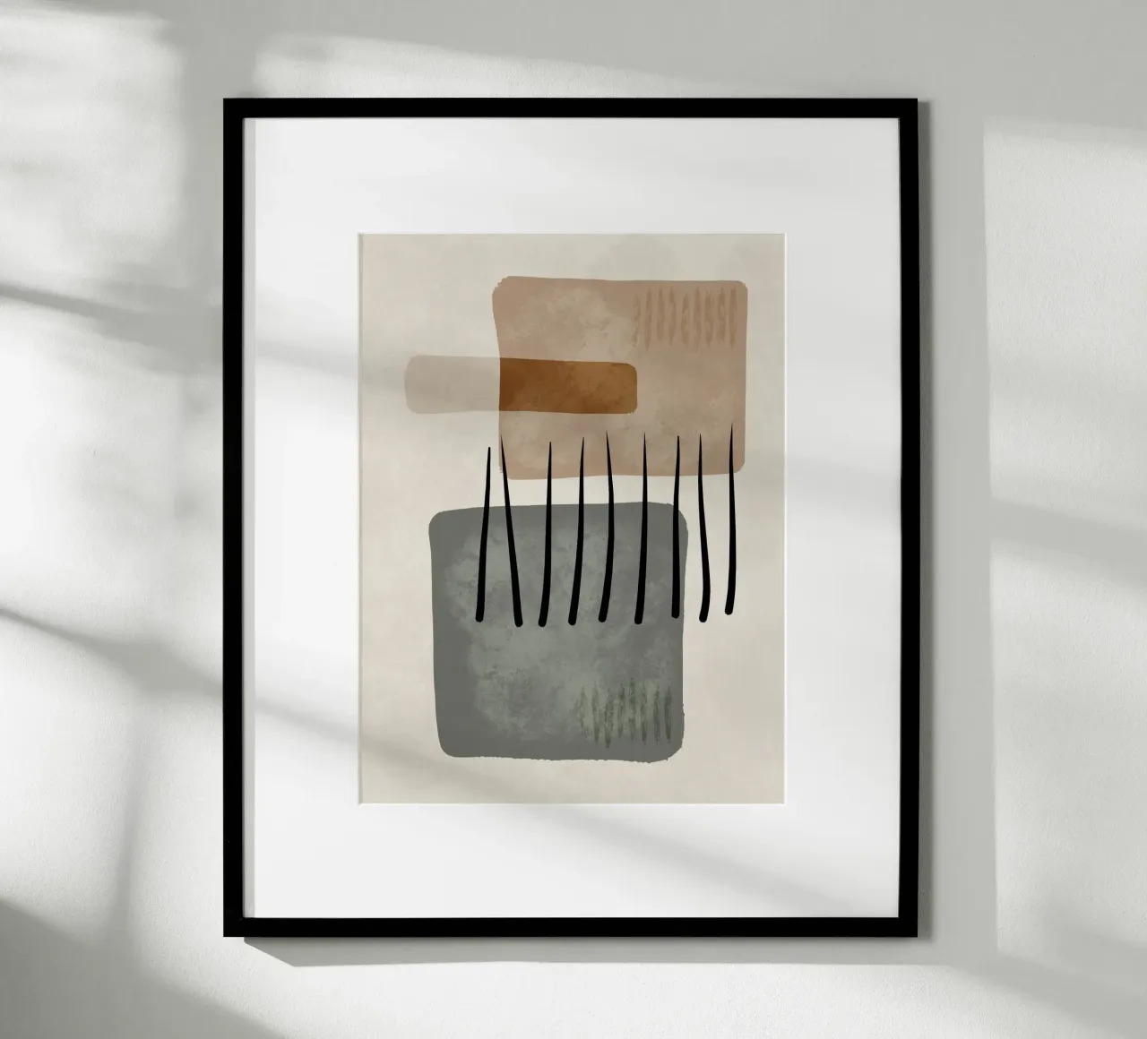 Modern abstract organic shapes and lines in earth tones poster da Imaginative