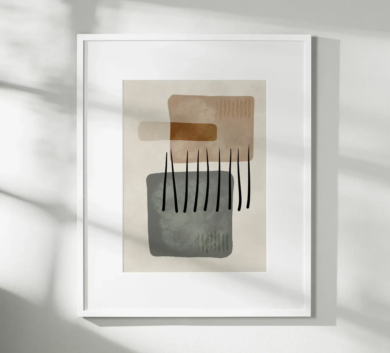 Modern abstract organic shapes and lines in earth tones poster da Imaginative