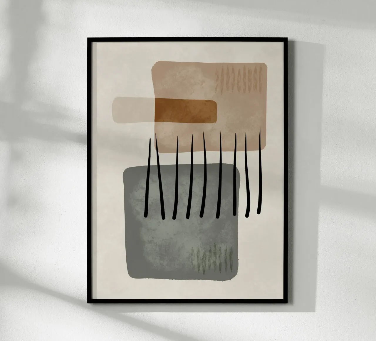 Modern abstract organic shapes and lines in earth tones poster da Imaginative