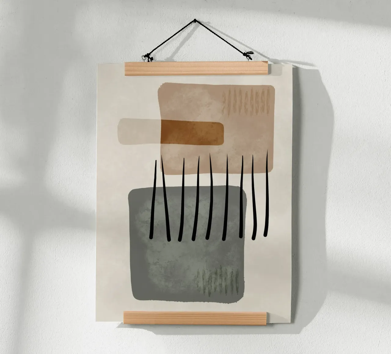 Modern abstract organic shapes and lines in earth tones poster da Imaginative
