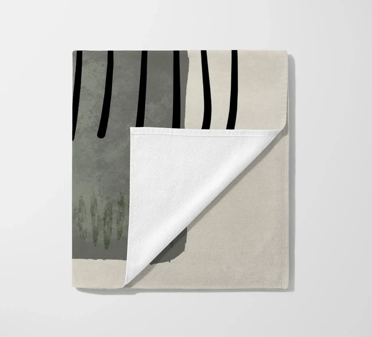 Modern abstract organic shapes and lines in earth tones telo mare da Imaginative