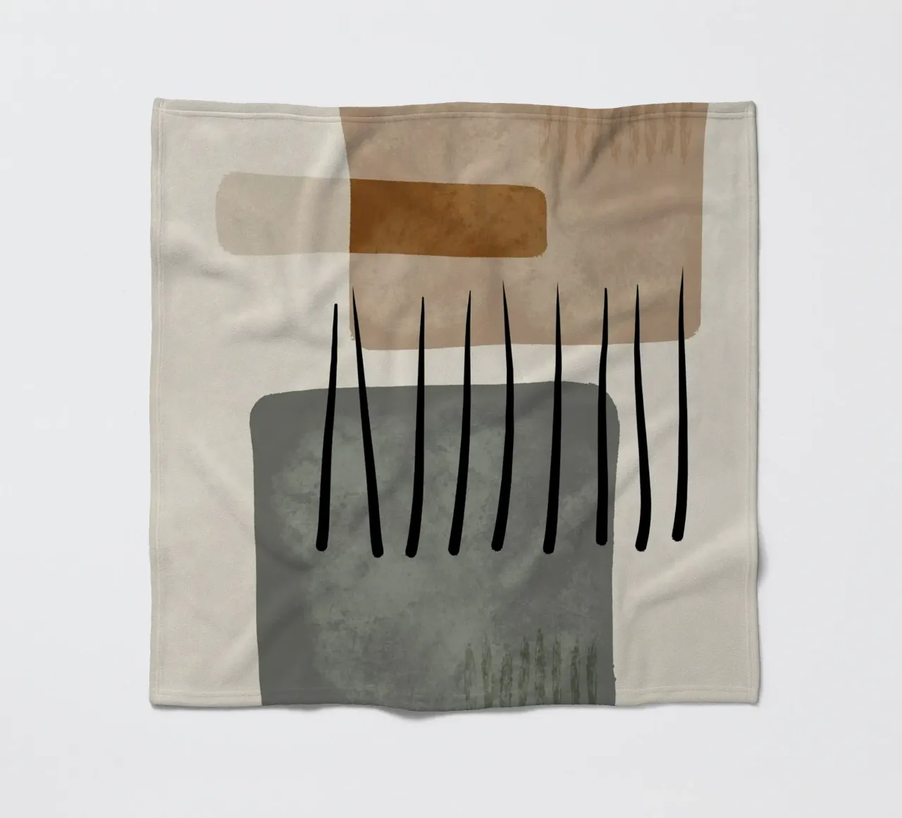 Modern abstract organic shapes and lines in earth tones coperta in pile da Imaginative