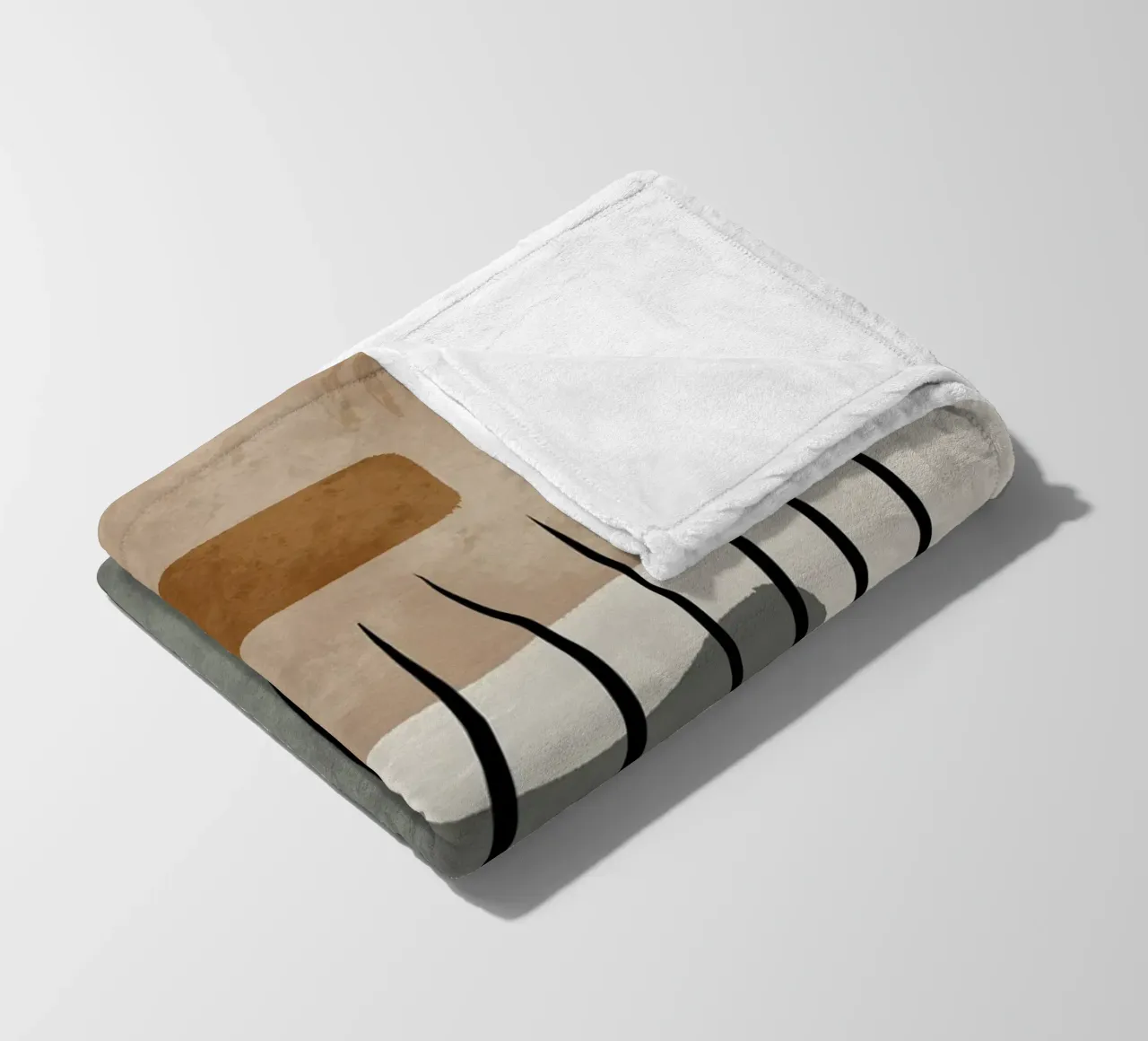 Modern abstract organic shapes and lines in earth tones coperta in pile da Imaginative