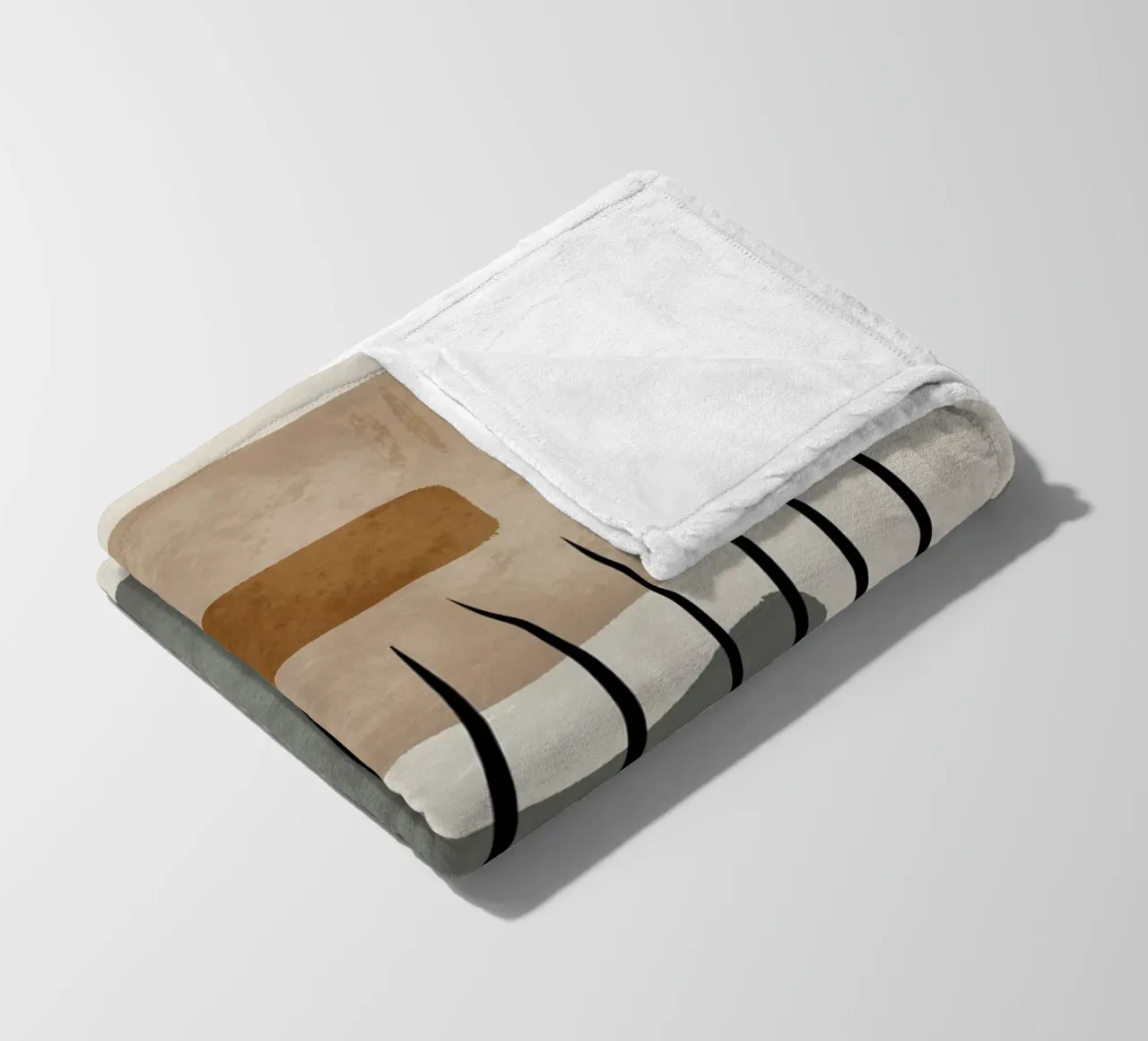 Modern abstract organic shapes and lines in earth tones coperta in pile da Imaginative