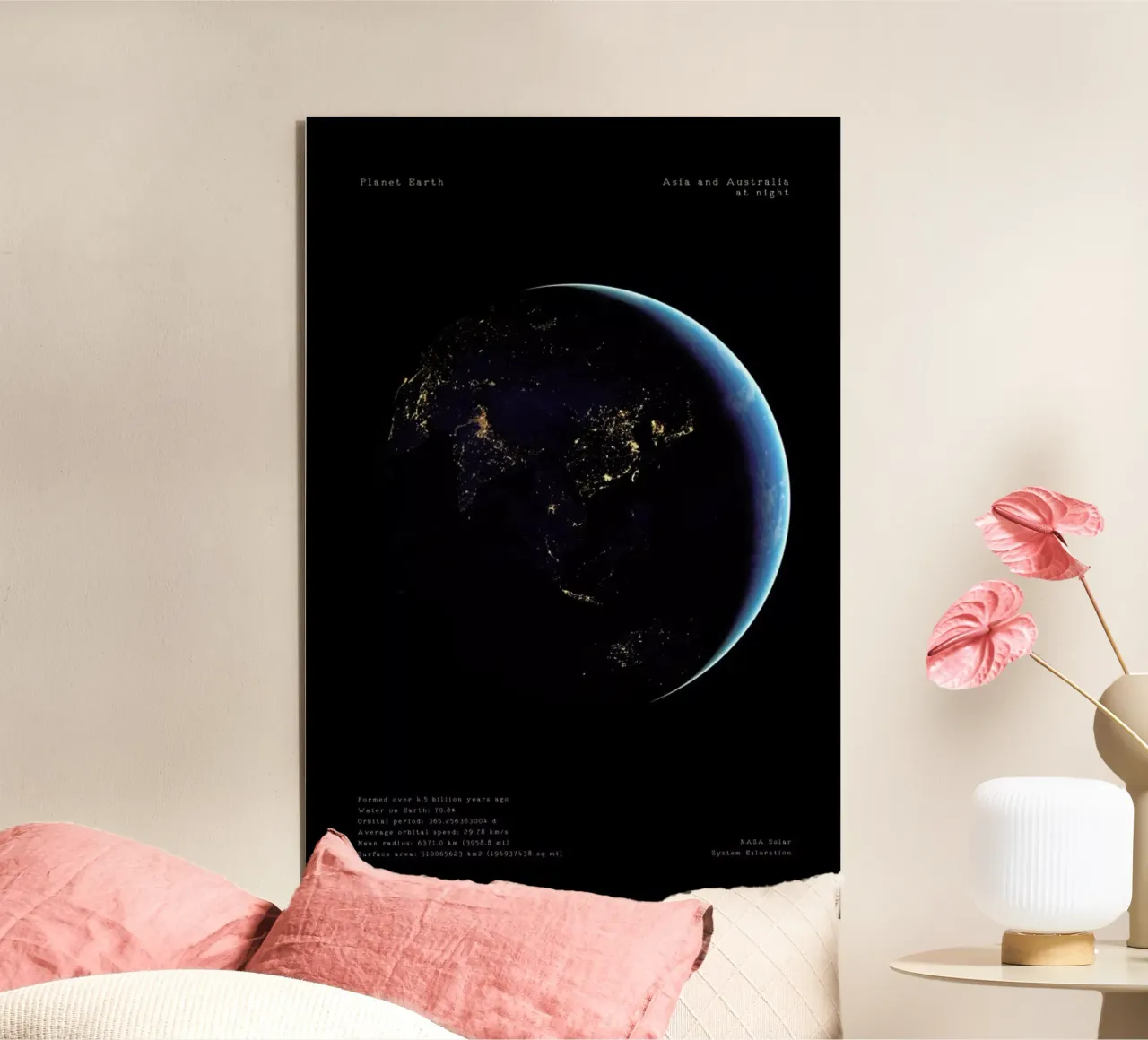 Planet Earth alluminio dibond da Vintage by JUNIQE