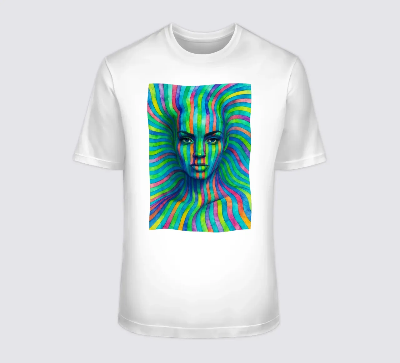 linea geometrica astratta del viso delle donne t-shirt da arkhanz