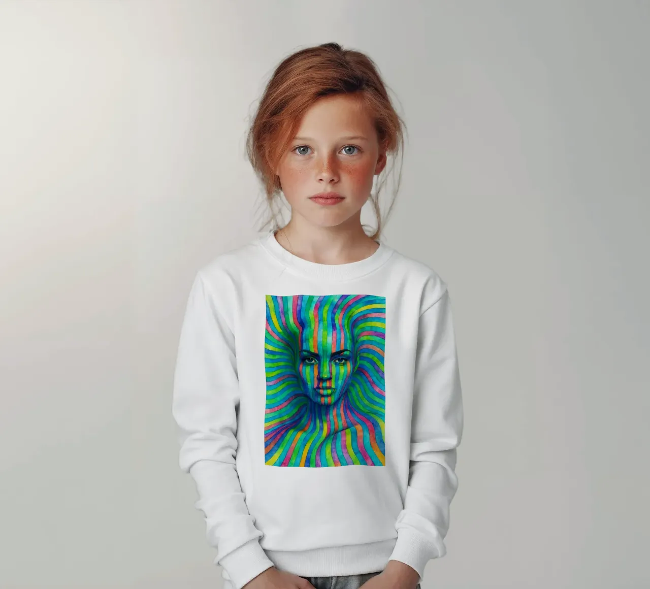 linea geometrica astratta del viso delle donne felpa bambino da arkhanz