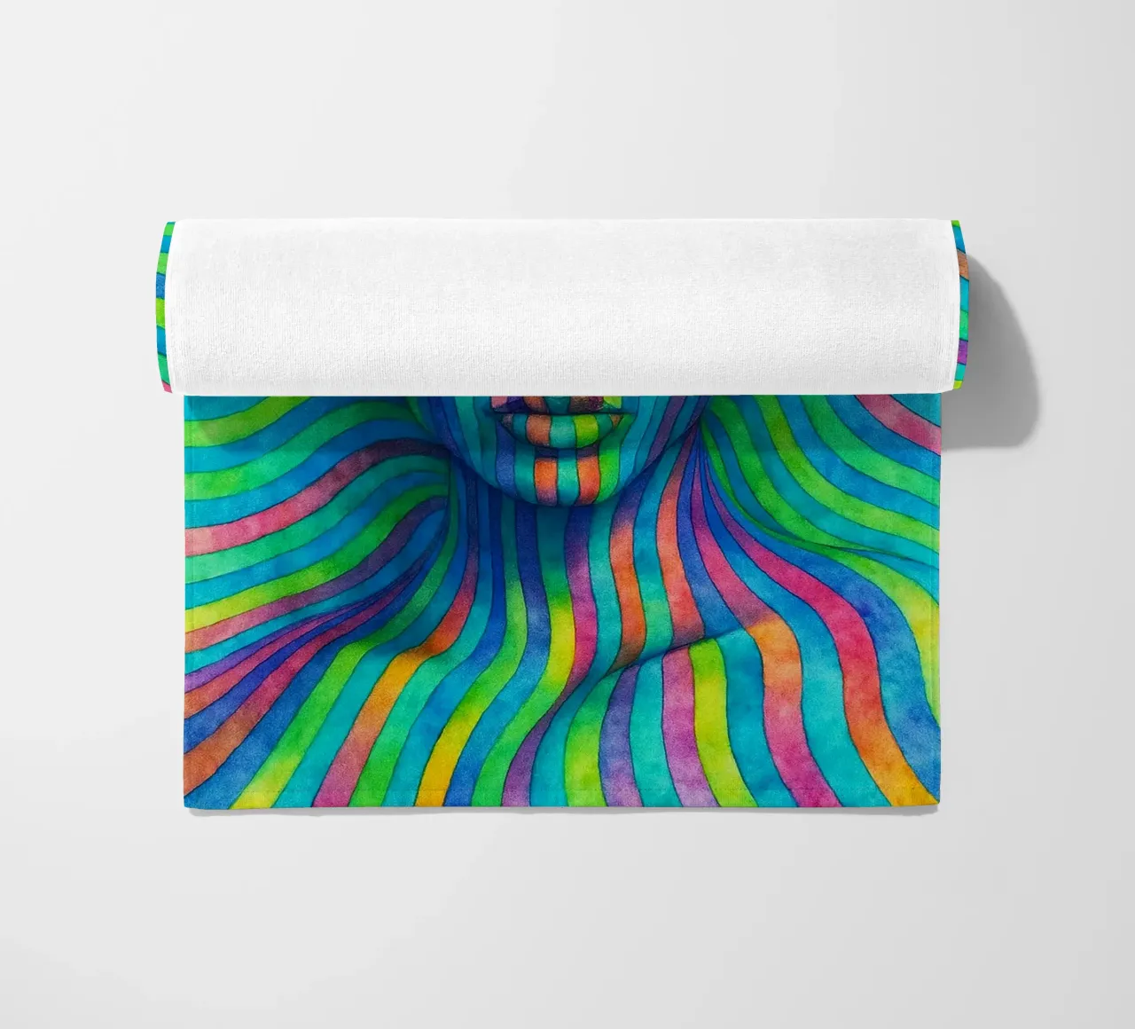 linea geometrica astratta del viso delle donne telo mare da arkhanz