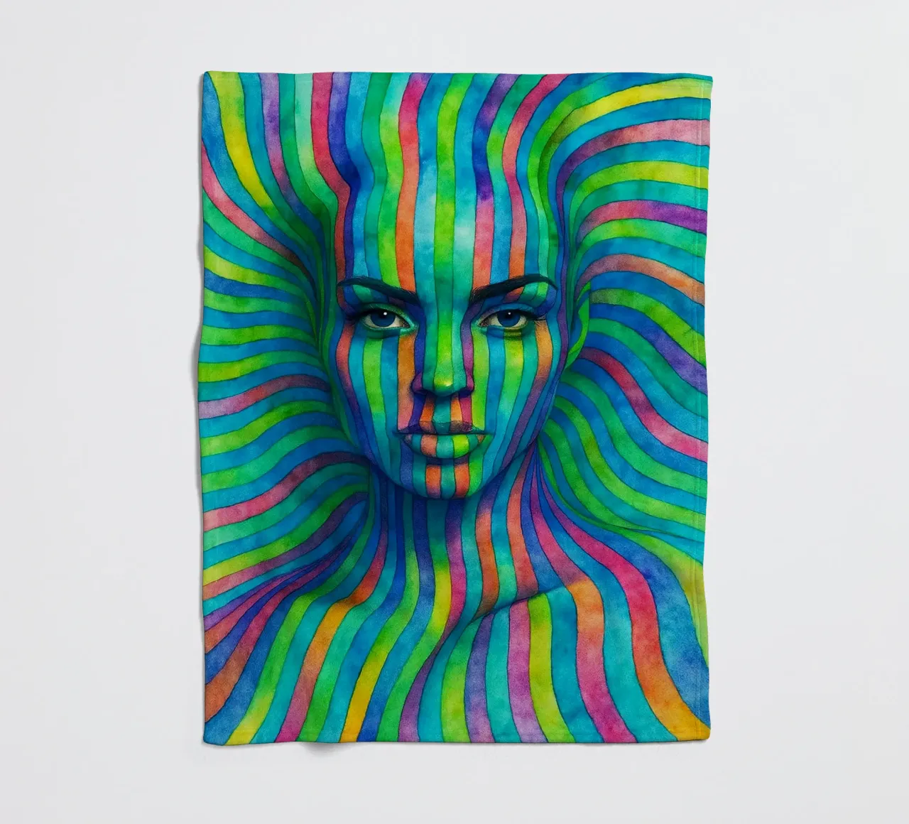 linea geometrica astratta del viso delle donne coperta in pile da arkhanz