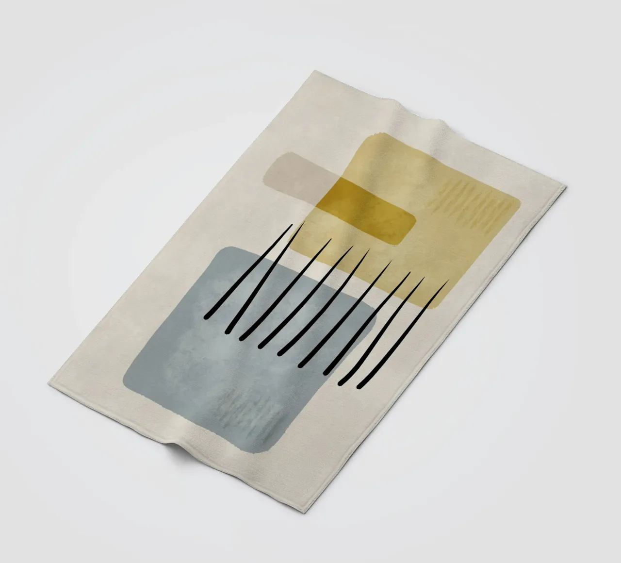 Modern abstract organic shapes and lines in pastel shades coperta in pile da Imaginative