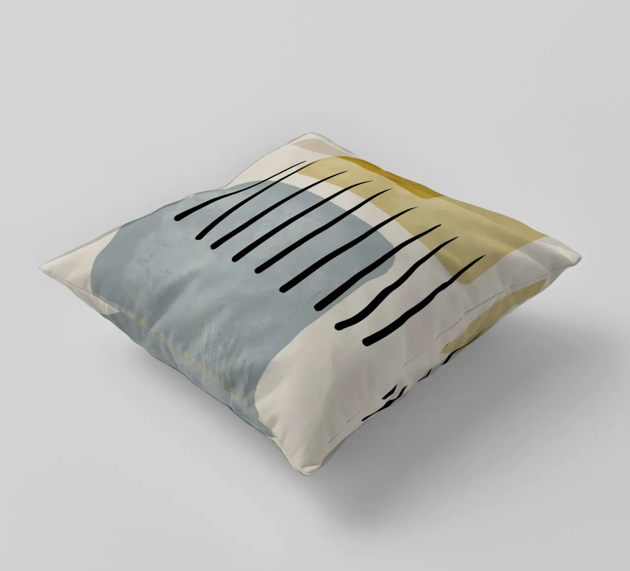 Modern abstract organic shapes and lines in pastel shades cuscino da Imaginative