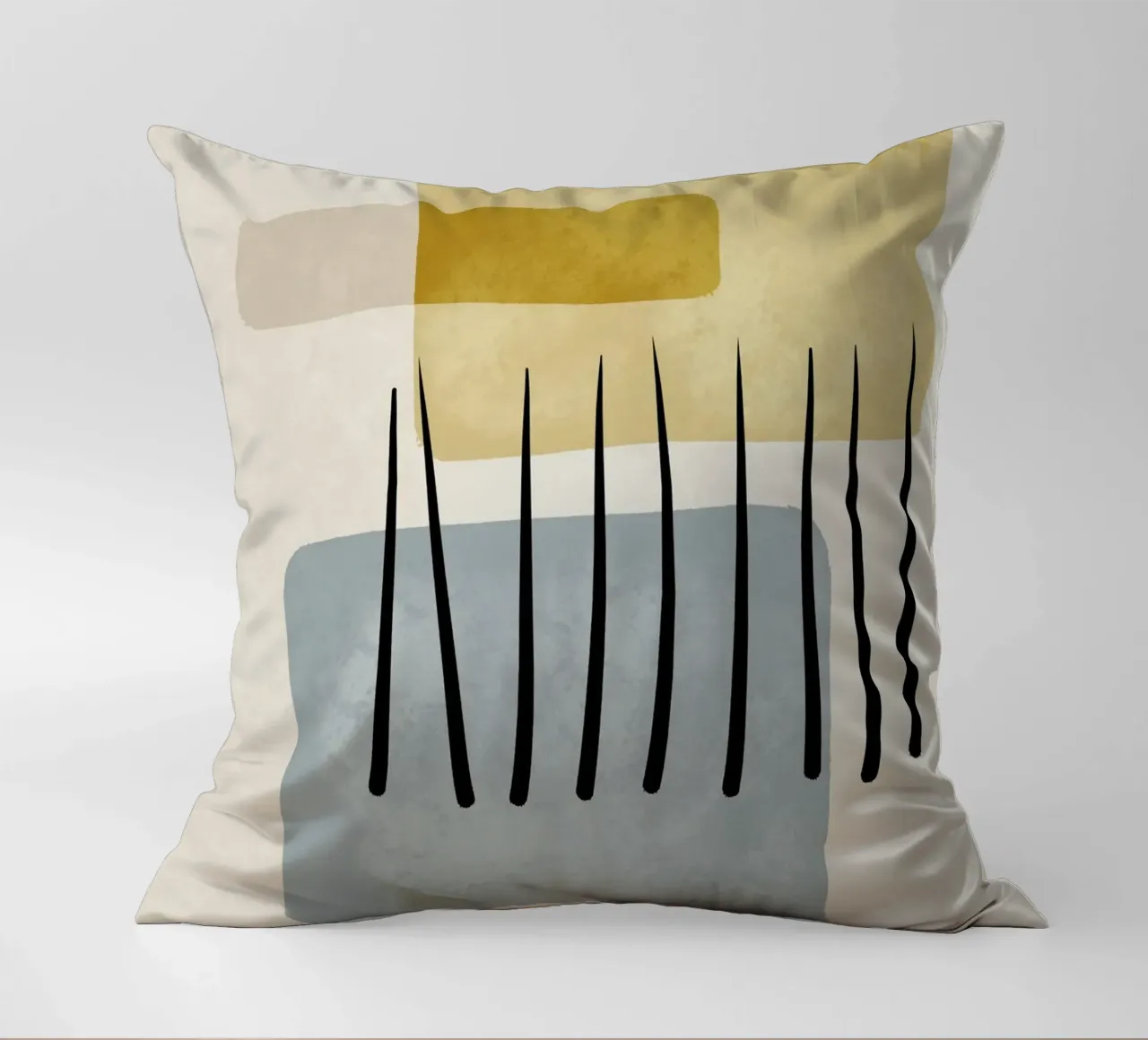 Modern abstract organic shapes and lines in pastel shades cuscino da Imaginative
