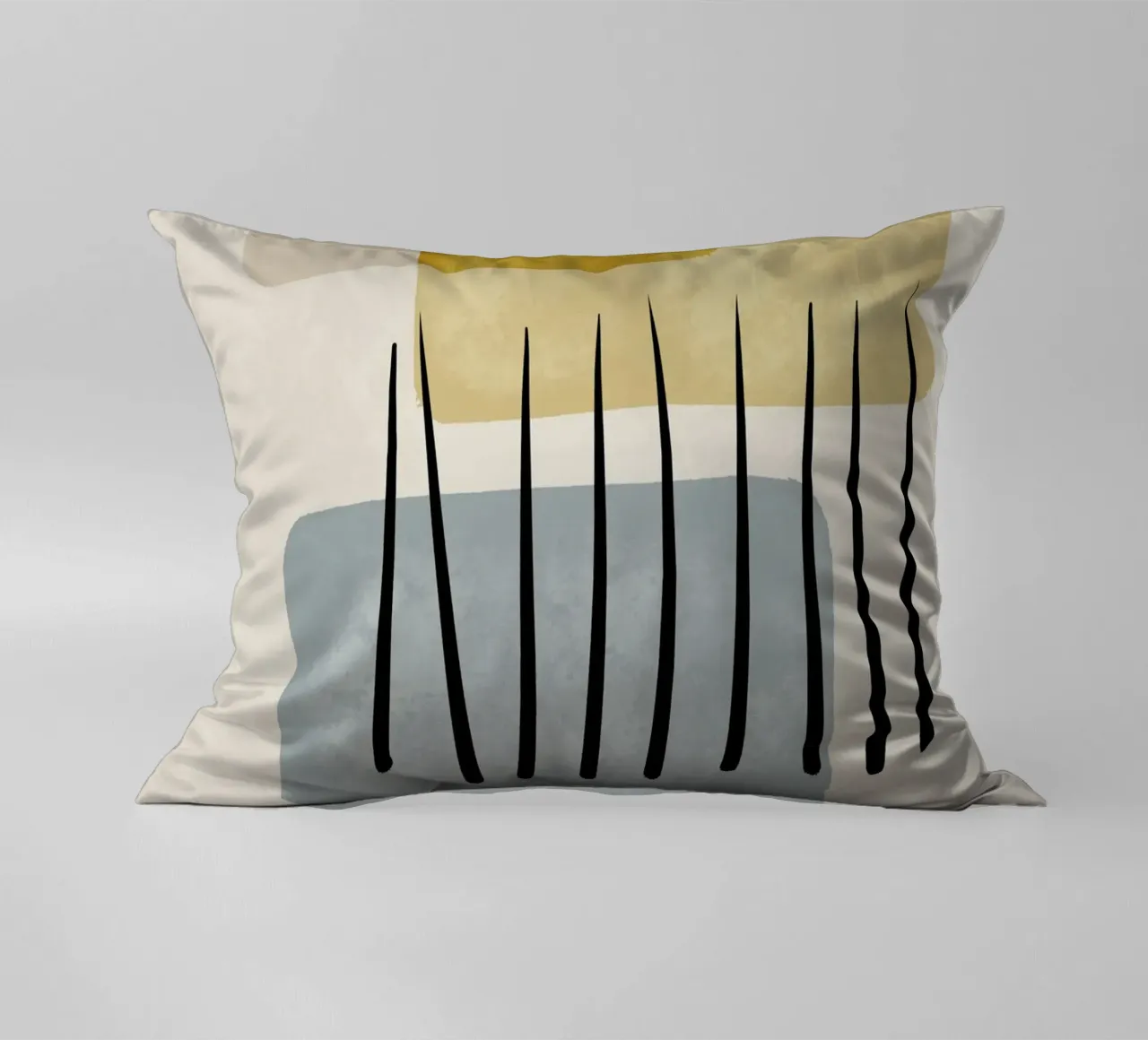 Modern abstract organic shapes and lines in pastel shades cuscino da Imaginative