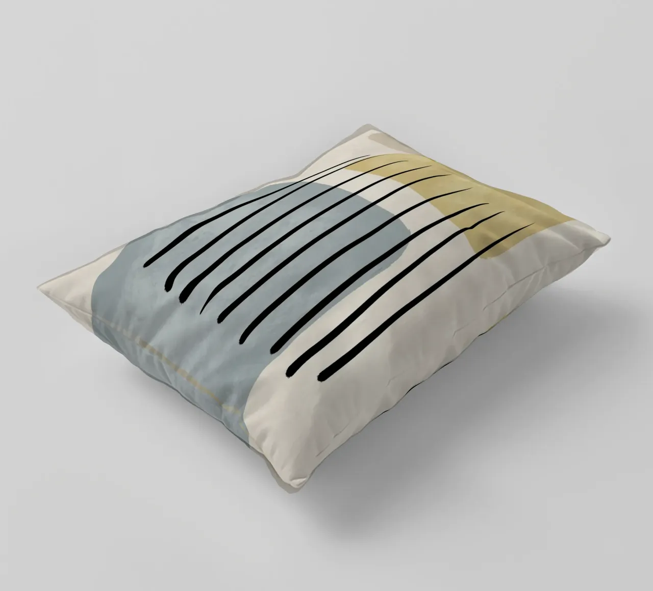 Modern abstract organic shapes and lines in pastel shades cuscino da Imaginative
