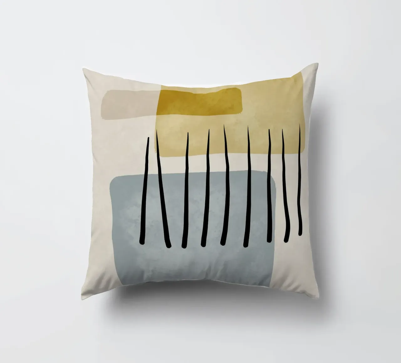 Modern abstract organic shapes and lines in pastel shades cuscino da Imaginative