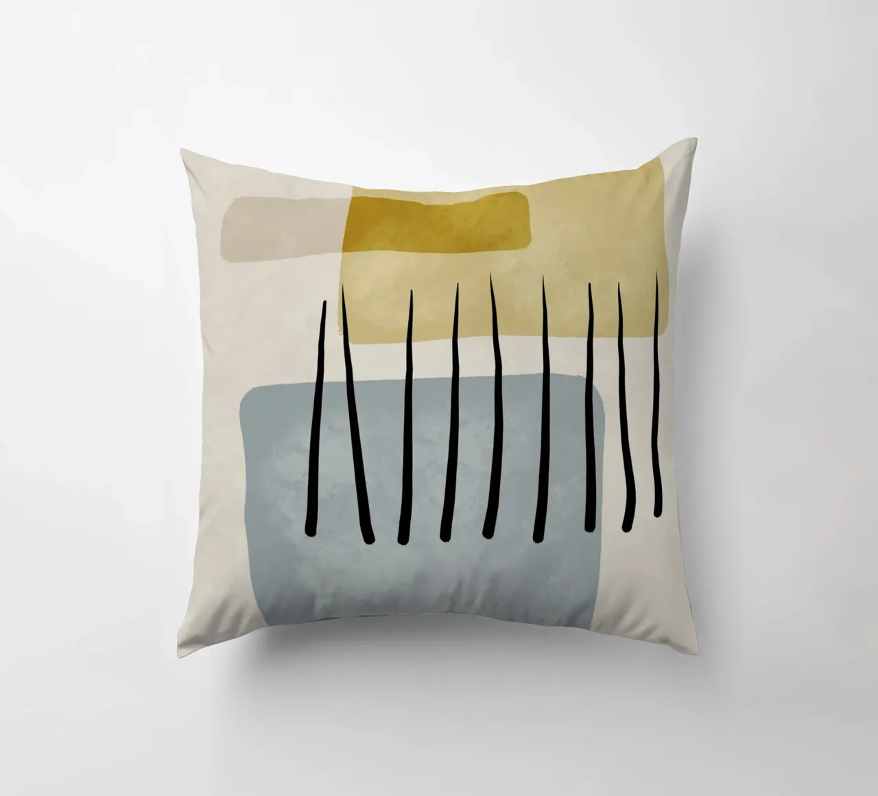 Modern abstract organic shapes and lines in pastel shades cuscino da Imaginative