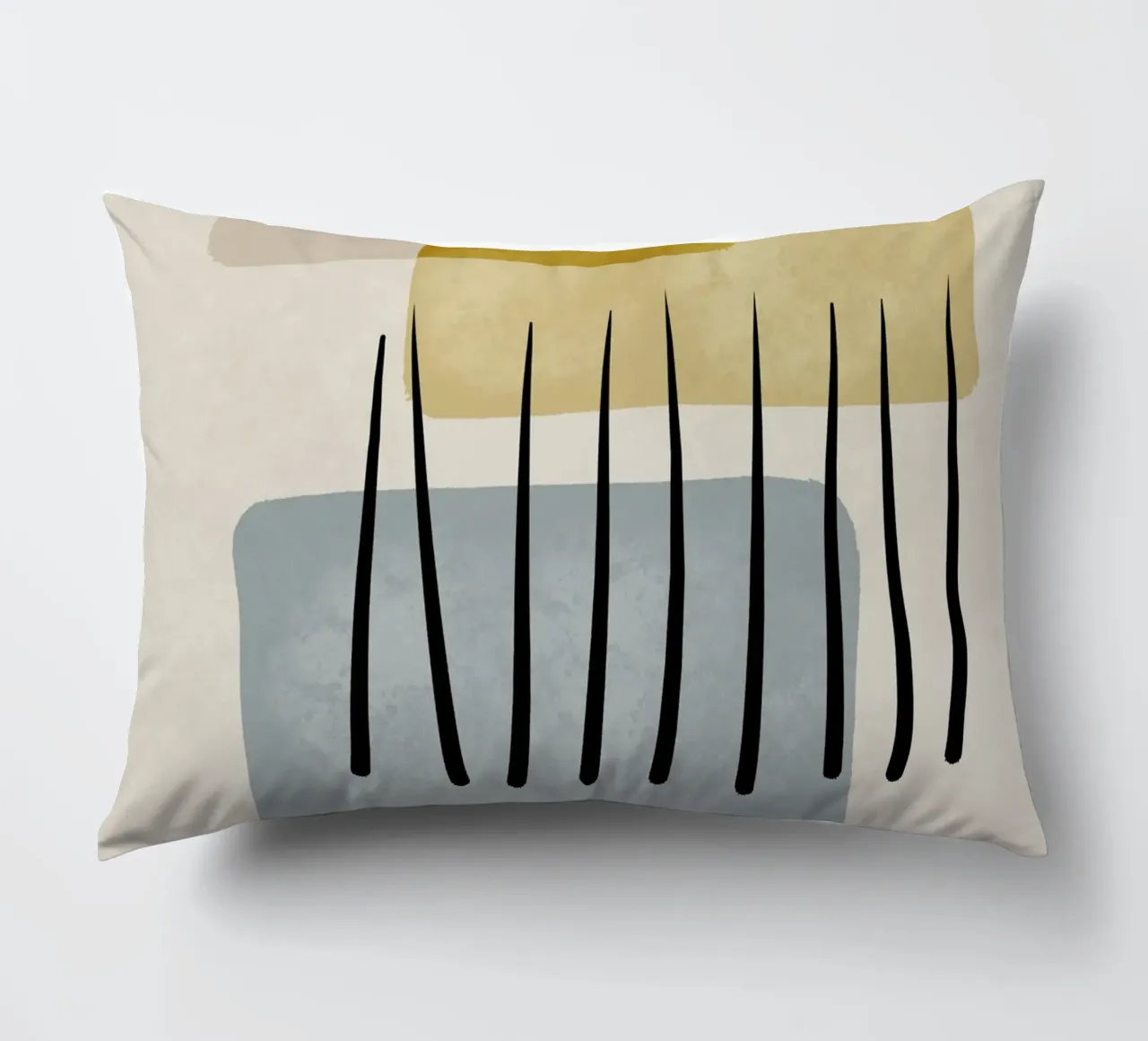 Modern abstract organic shapes and lines in pastel shades cuscino da Imaginative