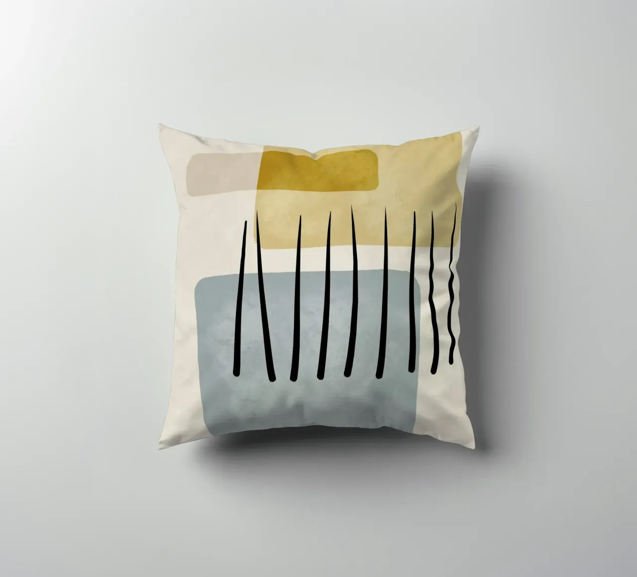 Modern abstract organic shapes and lines in pastel shades cuscino da Imaginative