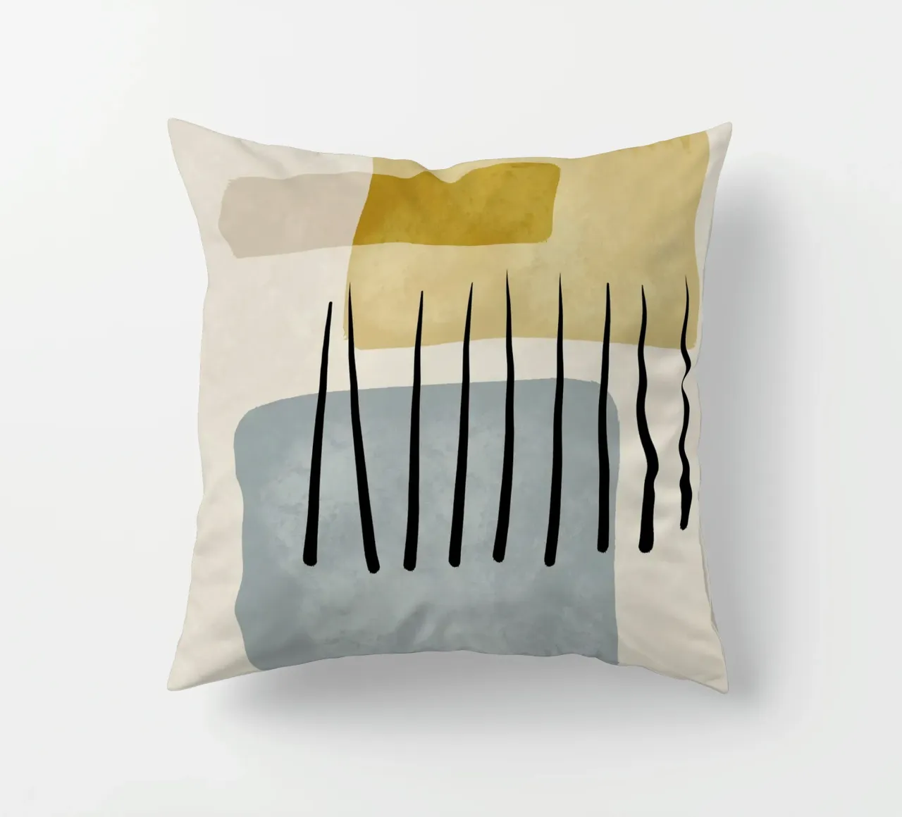 Modern abstract organic shapes and lines in pastel shades cuscino da Imaginative