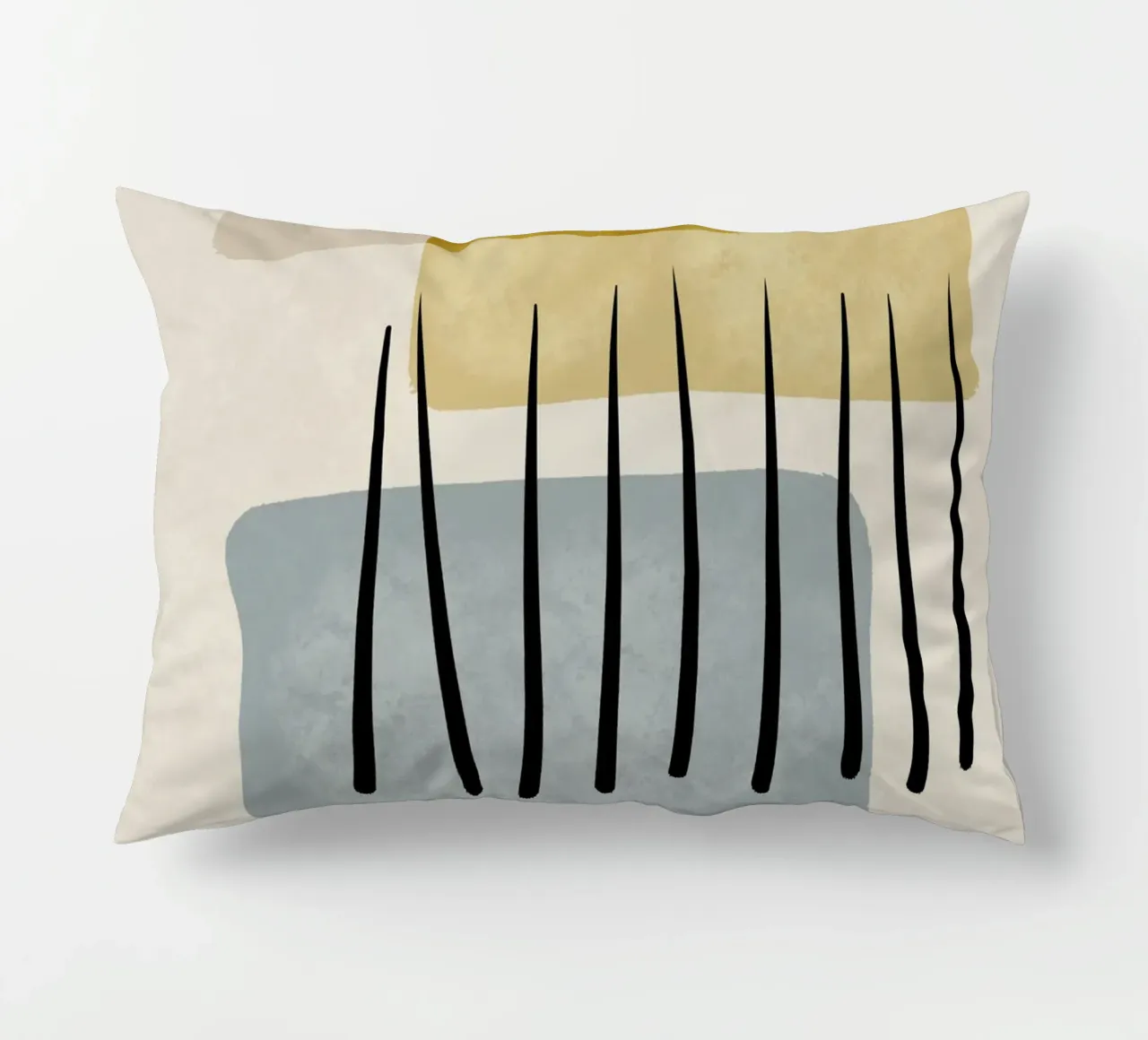Modern abstract organic shapes and lines in pastel shades cuscino da Imaginative