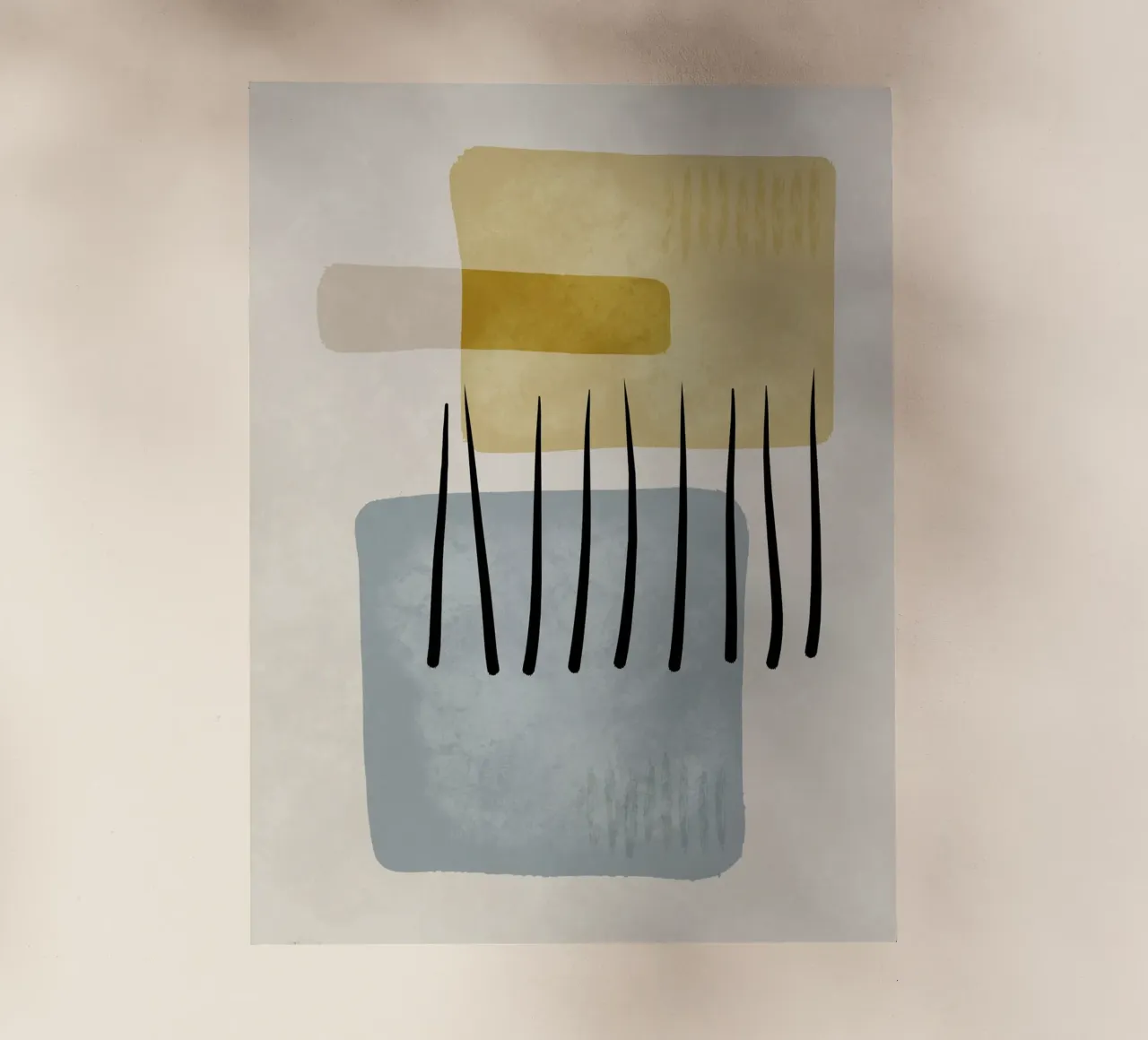 Modern abstract organic shapes and lines in pastel shades pellicola backlit da Imaginative