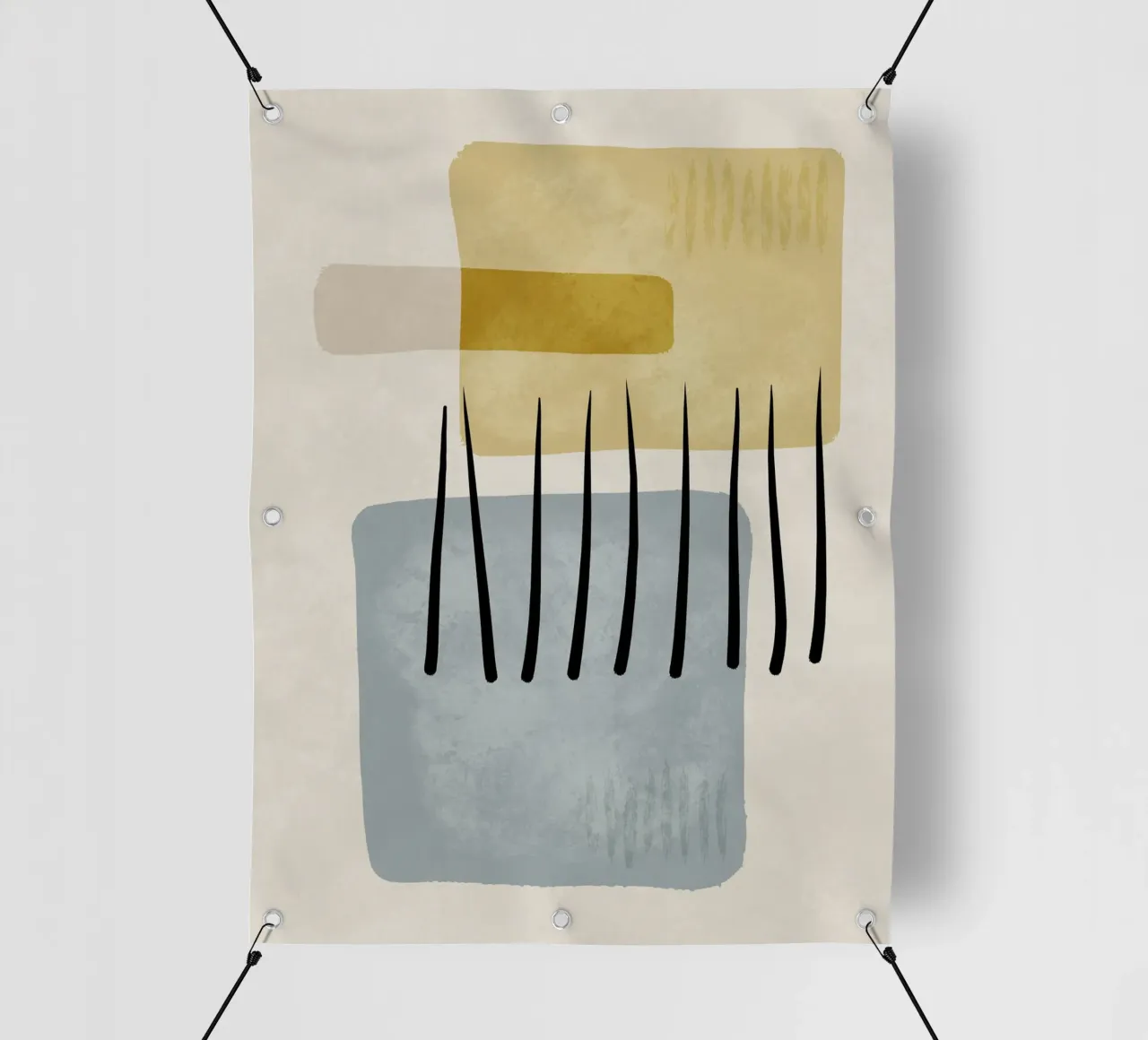 Modern abstract organic shapes and lines in pastel shades telo in pvc da Imaginative