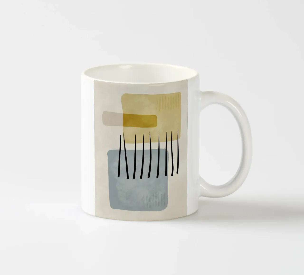 Modern abstract organic shapes and lines in pastel shades tazza in ceramica da Imaginative